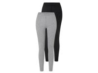 esmara 2 dames leggings (Zwart/grijs, XS (32/34))
