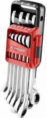 Facom set 10 anti slip steekringratelsleutels, metrisch, in houder - 467B.JP10PB