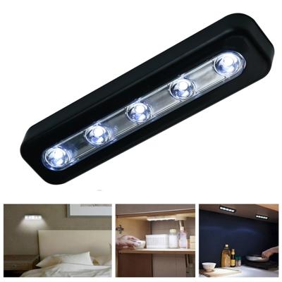 5 LEDs hoge verlichting lange aanraking licht LED nachtlampje Pat lamp (zwart)