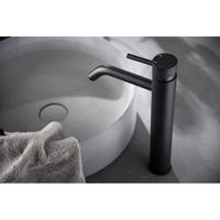 Wiesbaden Ribbd XL Wastafelkraan Verhoogd - Mat Zwart