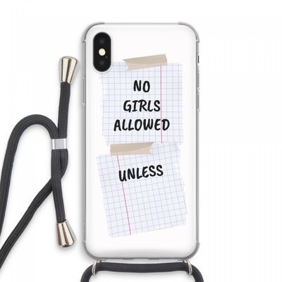 No Girls Allowed Unless: iPhone XS Max Transparant Hoesje met koord