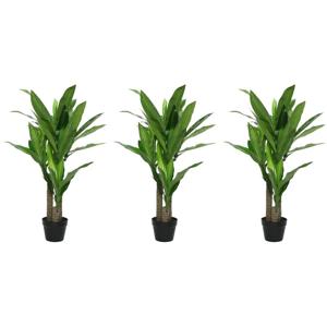 3x Groene Dracaena/drakenbloedboom kunstplanten 105 cm in pot