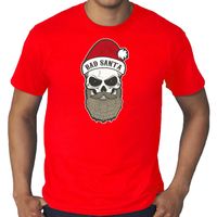 Grote maten Bad Santa fout Kerstshirt / outfit rood voor heren