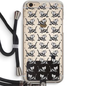 Zwarte poes: iPhone 6 / 6S Transparant Hoesje met koord