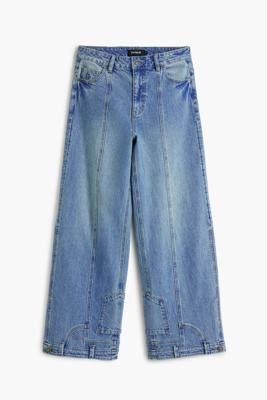 Rechte jeans met omgekeerd effect - BLUE - 44