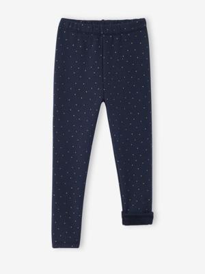 Meisjeslegging met fleecevoering inktblauw