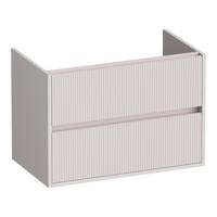 Brauer Adore Wavy - Onderkast - 80 cm - met 2 Softclose Lades Greeploos en 1 Sifon Uitsparing - Mat Zand