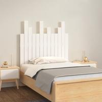Hoofdbord wandmontage 82,5x3x80 cm massief grenenhout wit