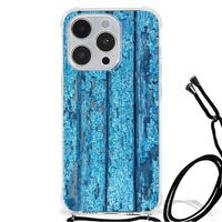 iPhone 14 Pro Max Stevig Telefoonhoesje Wood Blue