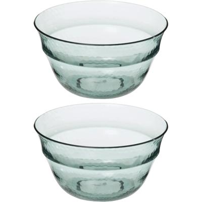 Secret de Gourmet - 2x stuks - Slakom/serveer schaal - relief kunststof - D25 cm