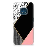 Nokia XR20 | TPU Hoesje | Zwart Roze Vormen