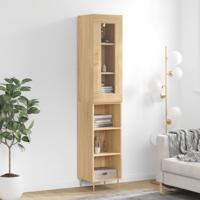 Hoge kast 34,5x34x180 cm bewerkt hout sonoma eikenkleurig