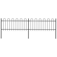 Tuinhek met ronde bovenkant 3,4x0,8 m staal zwart