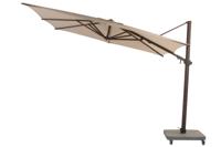 Siesta premium parasol beach met wenge houtlook frame 300 x 300 cm - 4so