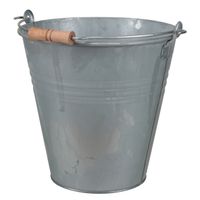 Emmer/plantenpot 7,5 liter - D27 x H27 cm - zink - met handvat - thumbnail