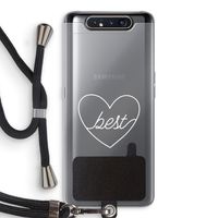 Best heart pastel: Samsung Galaxy A80 Transparant Hoesje met koord