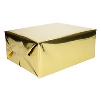 Inpakpapier/cadeaupapier - 400 x 50 cm - goud metallic - thumbnail
