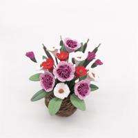 1:12 Mini huis speelgoed miniatuur scène ornament simulatie bloem (wit + rood + paars)