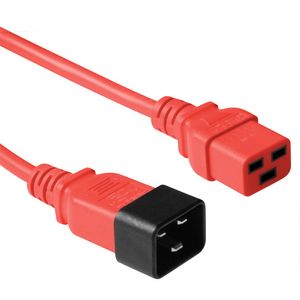 ACT AK5089 230V Stroomkabel C19/C20 Rood - 1,2 meter