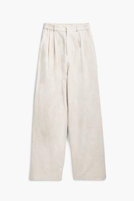 Bedrukte plooibroek - WHITE - L Bedrukte plooibroek - WHITE - L