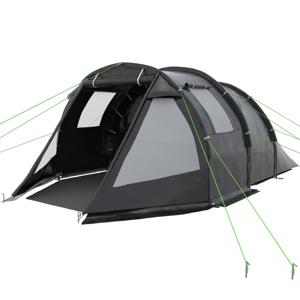 Outsunny Kampeertent Trekkingtent Tent, weerbestendig, 2 kamers,  475 x 264  cm breedte x 172, Zwart