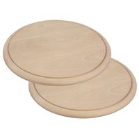 Set van 5x stuks ronde houten ham plankjes / broodplanken / serveer planken 25 cm - thumbnail