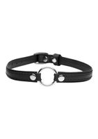 Slim Collar with O-Ring - Black, Leather