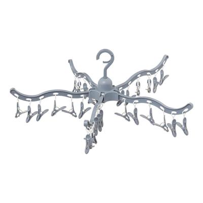 Wasgoed droogcarrousel/droogmolen - 30 clips/knijpers - grijs - kunststof - 62 x 17 cm