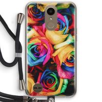 Neon bloemen: LG K10 (2017) Transparant Hoesje met koord