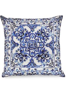 Dolce & Gabbana grand coussin Mediterraneo en soie et serge mélangées - Bleu