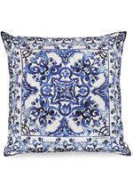 Dolce & Gabbana grand coussin Mediterraneo en soie et serge mélangées - Bleu