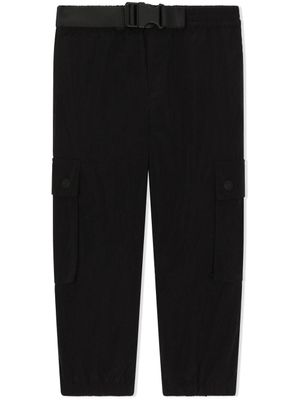 Dolce & Gabbana Kids pantalon droit à taille ceinturée - Noir