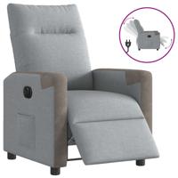 Fauteuil elektrisch verstelbaar stof lichtgrijs