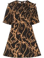 GANNI robe courte à imprimé baroque - Noir GANNI robe courte à imprimé baroque - Noir