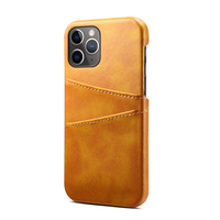 iPhone 11 Pro hoesje - Backcover - Pasjeshouder - Portemonnee - Kunstleer - Lichtbruin - thumbnail