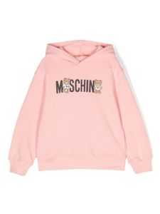 Moschino Kids hoodie en coton à logo imprimé - Rose