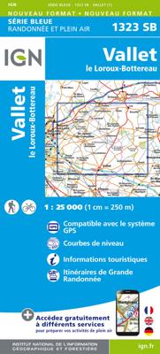 Topografische kaart - Wandelkaart 1323 SB - Serie Bleue Vallet | IGN - Institut Géographique National