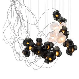 Bocci 100.19 Semi-rigid Hanglamp - Grijs met transparant - Ronde plafondkap