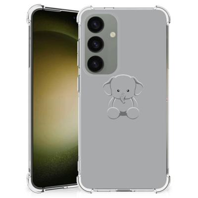 Samsung Galaxy S24 Stevig | Bumper Hoesje | Grijs Baby Olifant Samsung Galaxy S24 Stevig | Bumper Hoesje | Grijs Baby Olifant