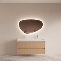 Badmeubelset BWS Riga Met Lako Wastafel Wit 140 cm Licht Eiken Japandi