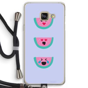 Smiley watermeloen: Samsung Galaxy A3 (2016) Transparant Hoesje met koord