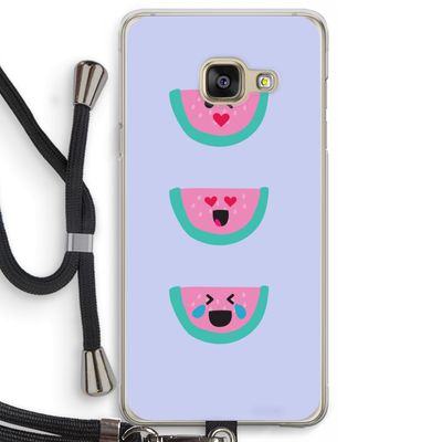 Smiley watermeloen: Samsung Galaxy A3 (2016) Transparant Hoesje met koord