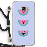 Smiley watermeloen: Samsung Galaxy A3 (2016) Transparant Hoesje met koord