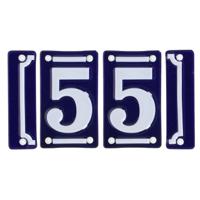 Best for Boots huisnummer 55 - met sierrand - Oudhollands - emaille - blauw/wit Best for Boots huisnummer 55 - met sierrand - Oudhollands - emaille - blauw/wit