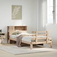 Bed met boekenkast zonder matras massief grenenhout 90x190 cm