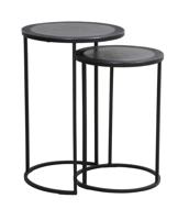 Light & Living Bijzettafel 'Talca' Set van 2 stuks, 35/40cm, kleur Antiek Lood