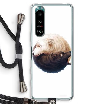 Yin Yang Wolves: Sony Xperia 5 III Transparant Hoesje met koord