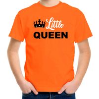 Little queen t-shirt oranje voor kinderen - Koningsdag outfit - thumbnail