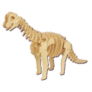 Houten 3D puzzel brachiosaurus dinosaurus 23 cm