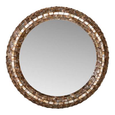 Chelsae Bronzen ronde schelpspiegel groot